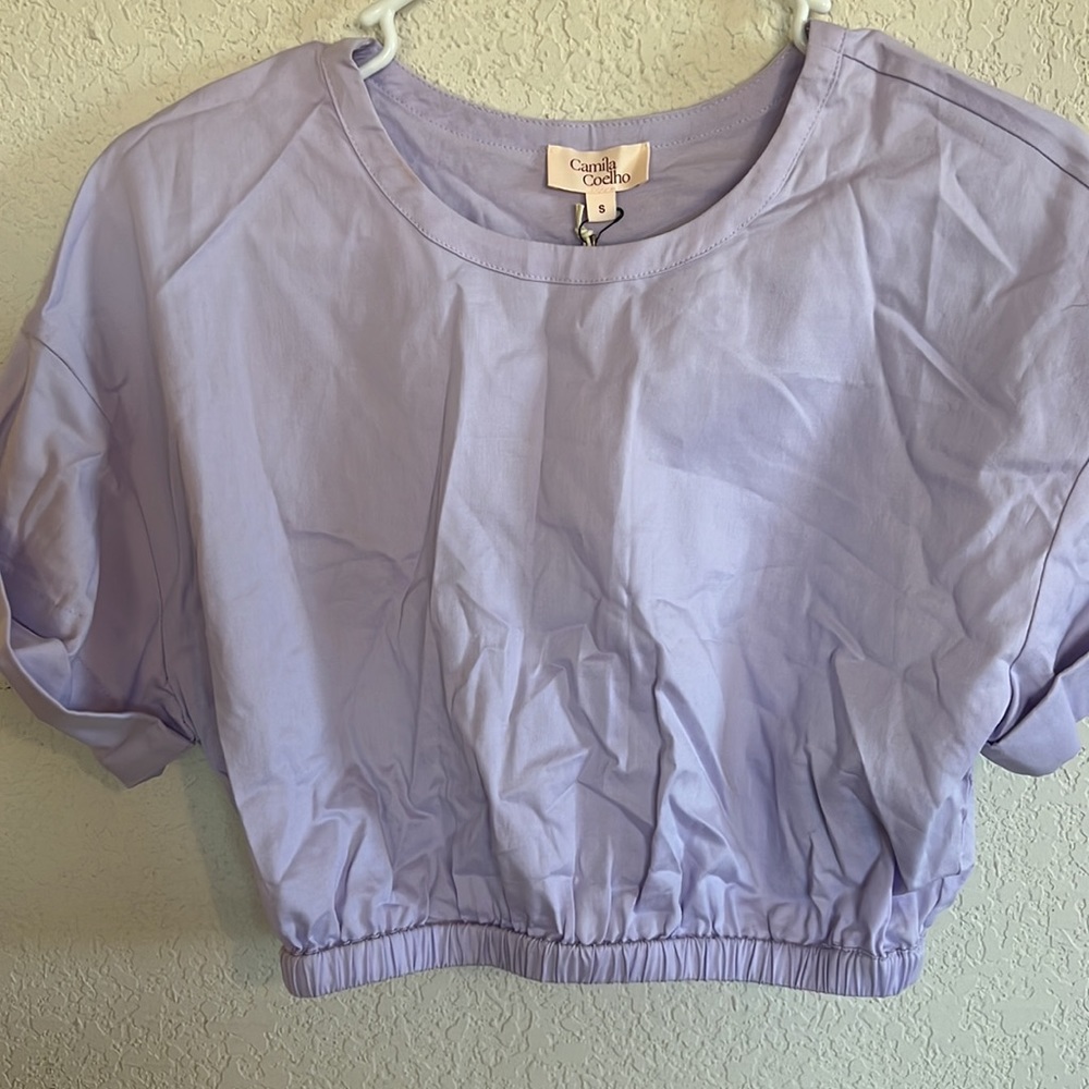 Camila coelho Alia Top in Pale Lavender crop top small - Picture 4 of 6